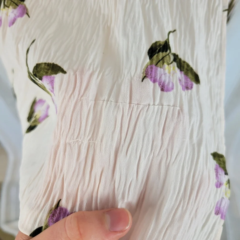 Vince Tropical Garden‎ Satin Skirt in Pale Alder Size 10